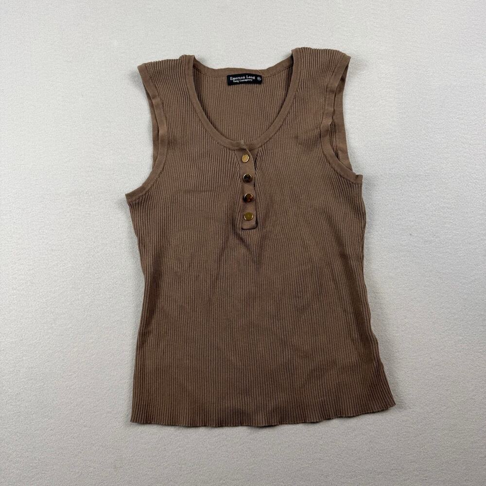 Emerson Lang Young Contemporary Ribbed Henley Tank XL
